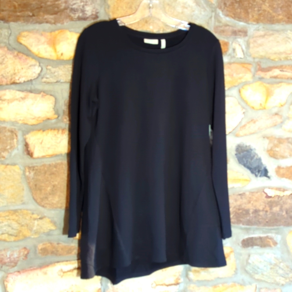 Logo Lounge black French terry tunic